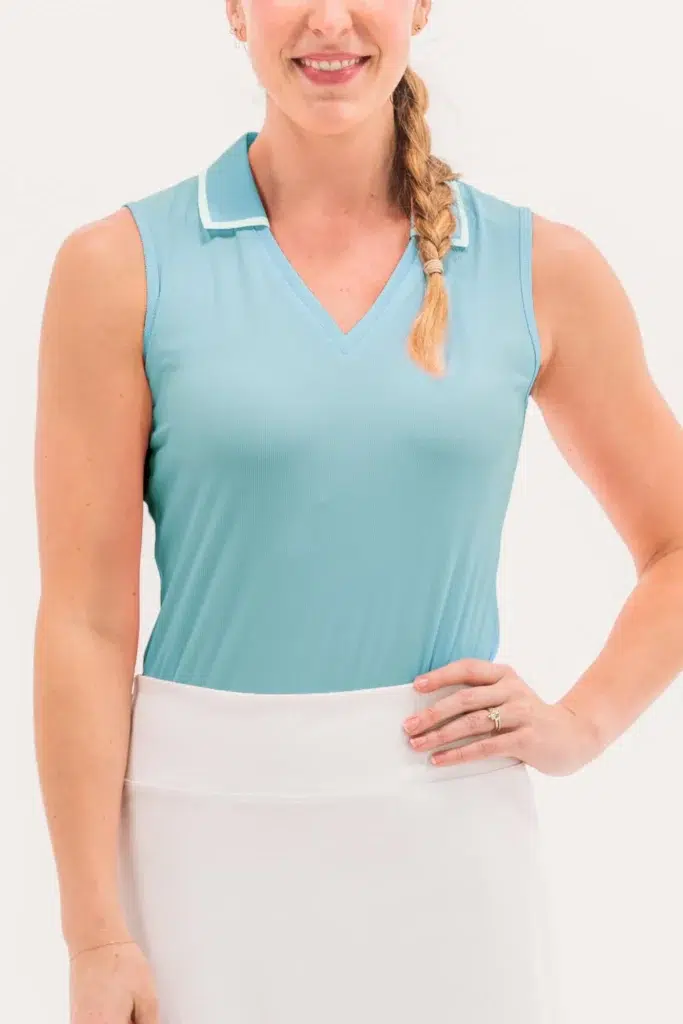 Foray Golf V-Neck Sleeveless Rib Polo